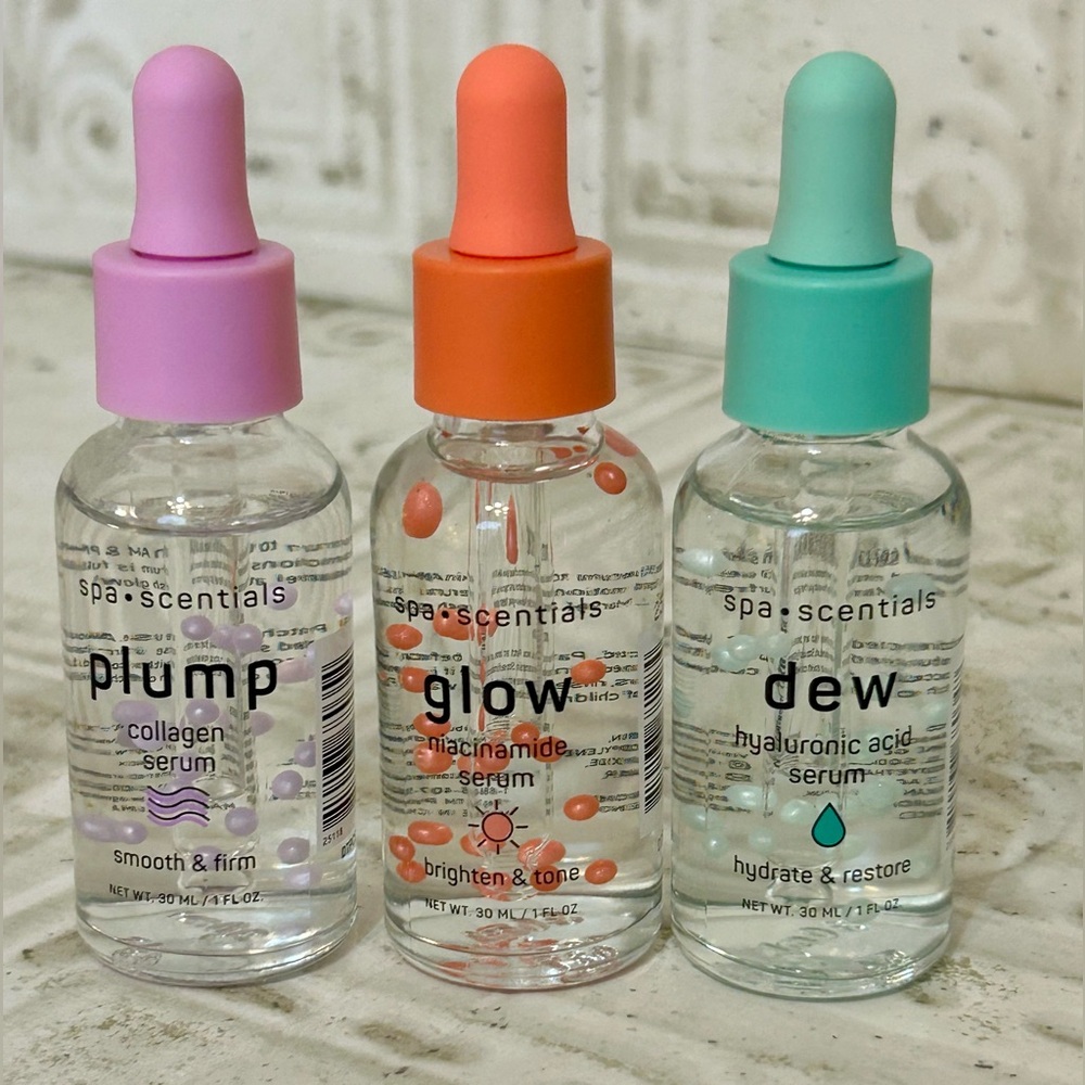 NWT SPA•SCENTIALS SERUM TRIO: PLUMP, DEW & GLOW!